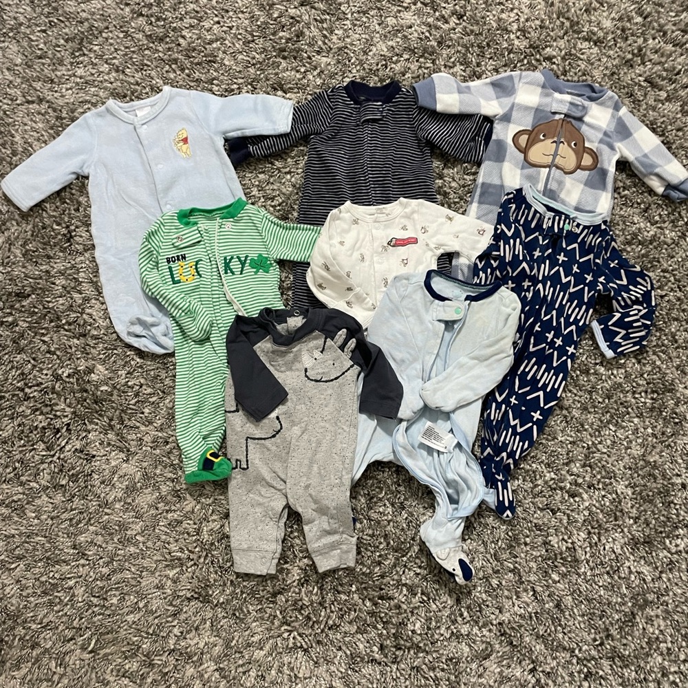 Newborn boy sleepers bundle